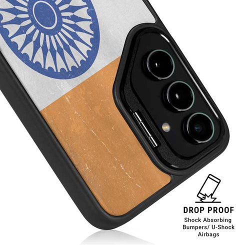 India Flag Distressed Galaxy S24 FE Kickstand Case